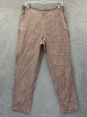 J.Jill Womens Casual Linen-Blend Pants in Brown